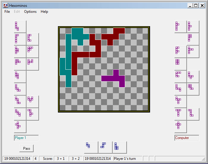 Hexominoes - Game in Progress