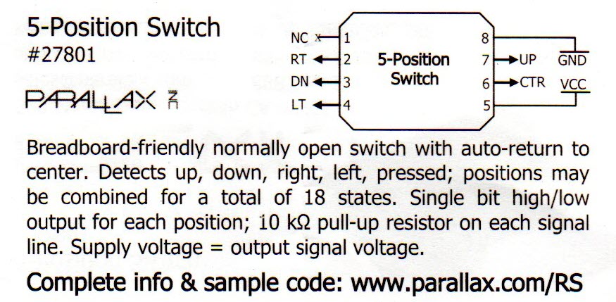 Radio Shack (Parallax) 5-position Switch
