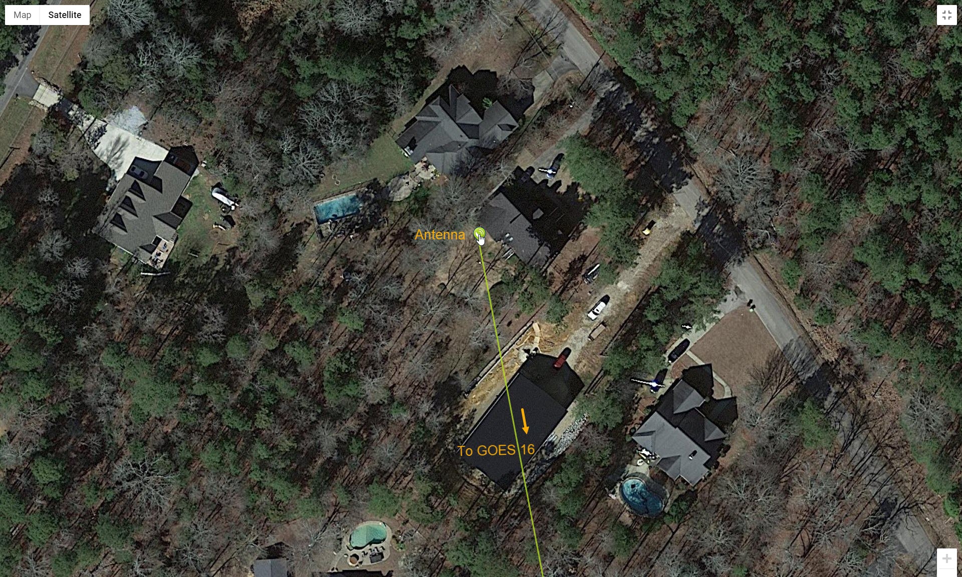 Dish Pointer GOES-16 Azimuth