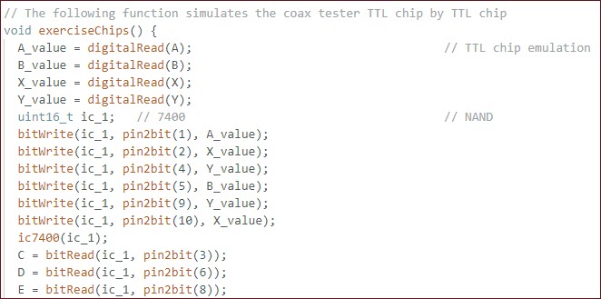 Simulating 7400 coax tester IC #1