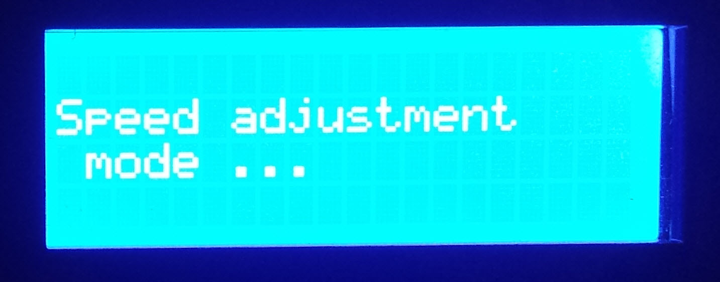 Speed adjustment mode