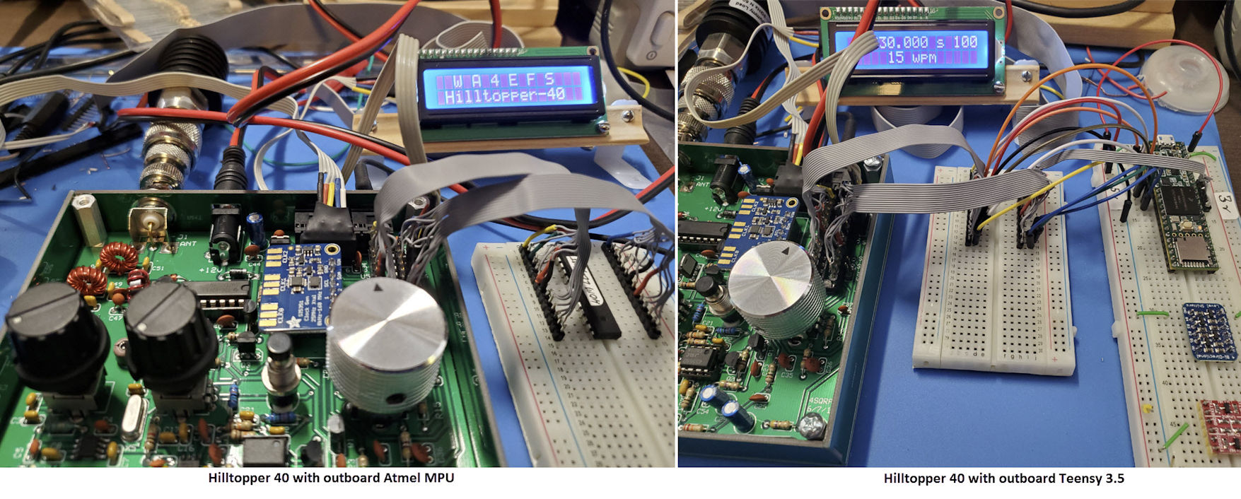 Hilltopper 40 with Teensy 3.5 on breadboard