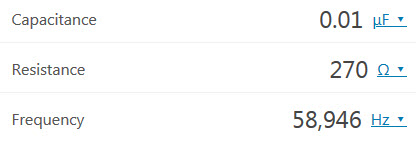Filter components calculation