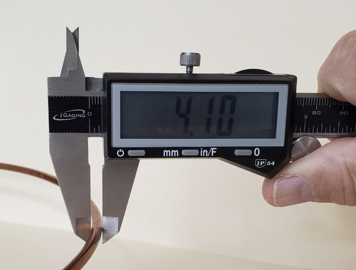 Meauring wire diameter