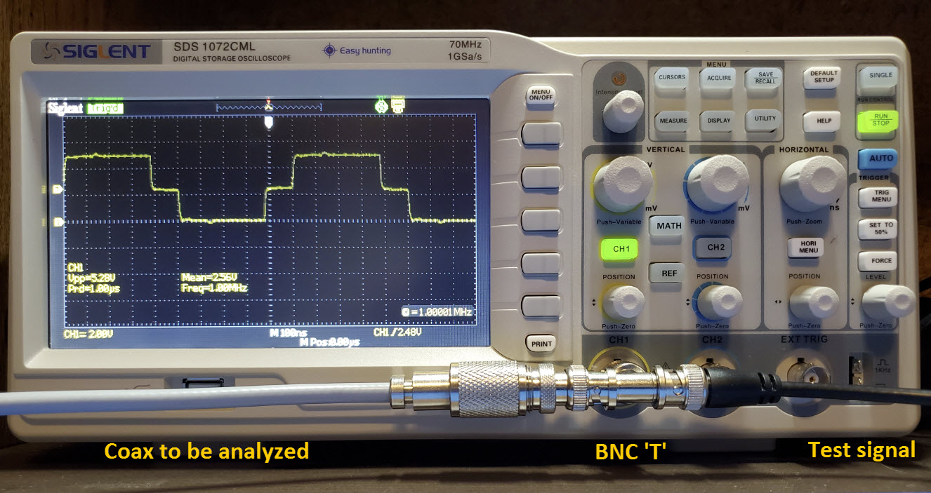 Coax measurement test setup