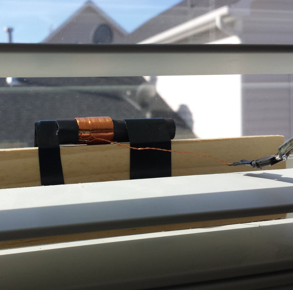 Ferrite loop on window ledge