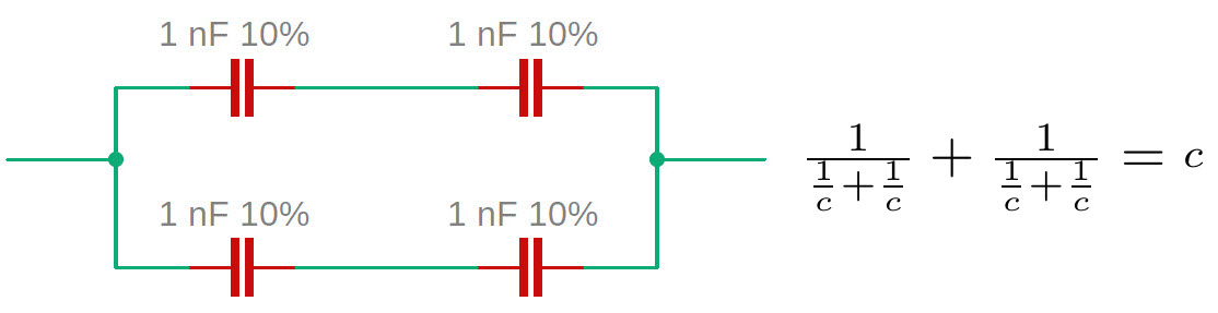 Identical capacitors in series-parallel